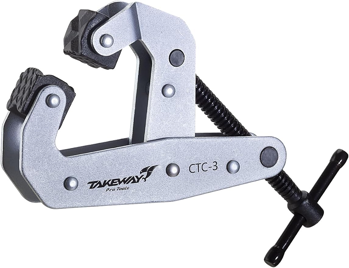 Clamp with T-Handle, Deep Throat Welding and Fabricating Clamp, Multi-Purpose Lever Clamps, Cantilever Arm Clamps For Secure Hold (1, 3")