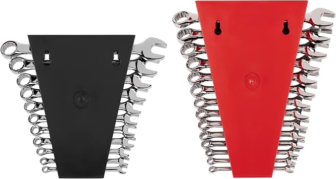 TEKTON Combination Wrench Set, 25-Piece | WCB91303 | (1/4 - 3/4 in., 6 - 19 mm), Wrench Rack, Chrome Finish