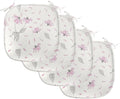 Lunarable Echinacea Chair Seating Cushion Set of 4, Spring Romance Repeating Floral Pattern in Pastel Tones, Anti-Slip Seat Padding for Kitchen & Patio, 16"x16", Off White Pale Pink