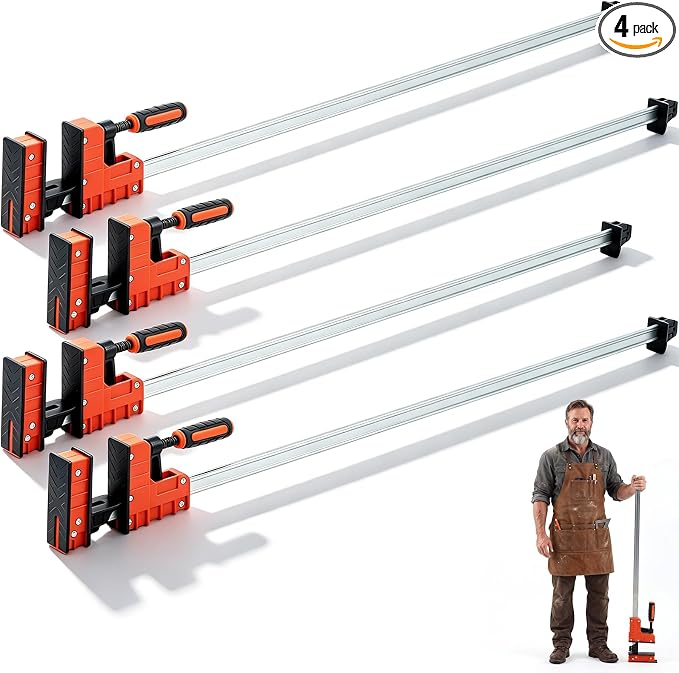 4 Pack 48 Inch Parallel Clamps for Woodworking Heavy Duty Bar Clamp