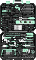 DEKOPRO Tool Set: 228 Piece Home Tool Kit, Household Basic Repair Tool Set Comes with Storage ToolBox, Socket Wrench Set for Car, Hand Tool Box Set for Home - Turquoise