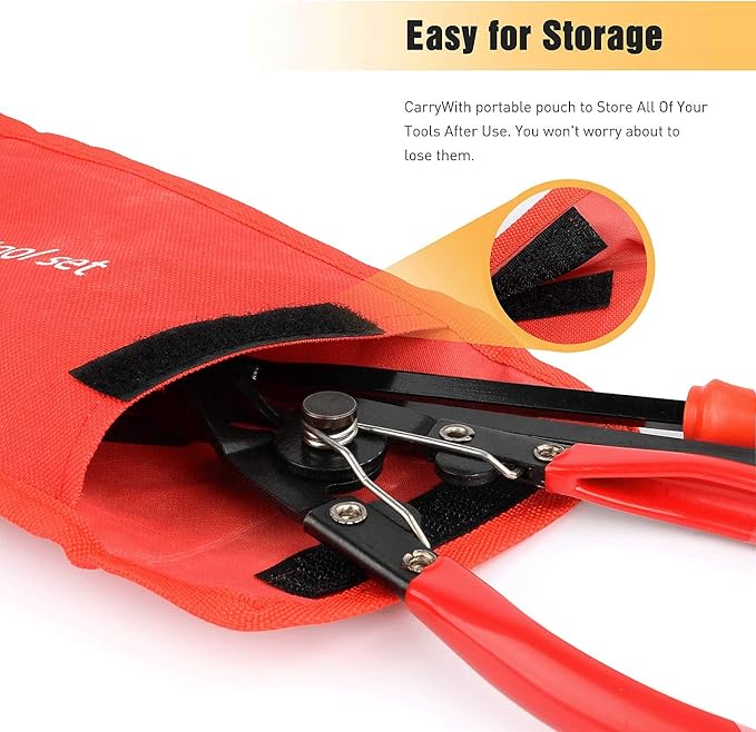 GOOACC 3 Pcs Clip Pliers Set & Fastener Remover - Auto Upholstery Combo Repair Kit with Storage Bag for Car Car Panel Dashboard