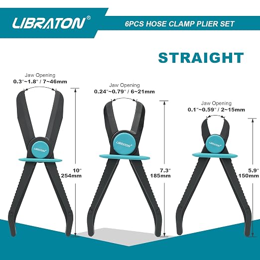 LIBRATON Hose Clamp Pliers, Hose Pinch Off Pliers, Line Clamps, 6pcs