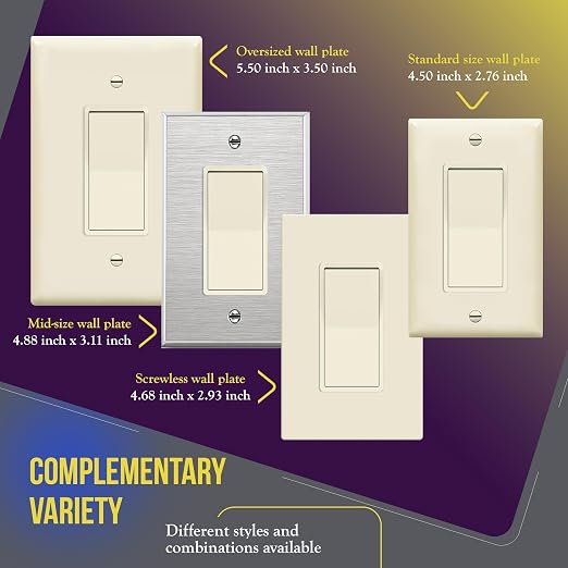 ENERLITES 4-Way Decorator Paddle Rocker Light Switch, Gloss Finish, Clamp Down Wiring, Grounding Screw, Residential Grade, 15A 120V/277V, UL Listed, 94150-LA, Light Almond