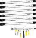 6 Pieces 18" Magnetic Tool Holder Strip, Stainless Steel Surface Tool Magnet Bar, Metal Tool Organizer Rack for Garage Organization, Easy To Install in Workshop, Mounting Screws Included