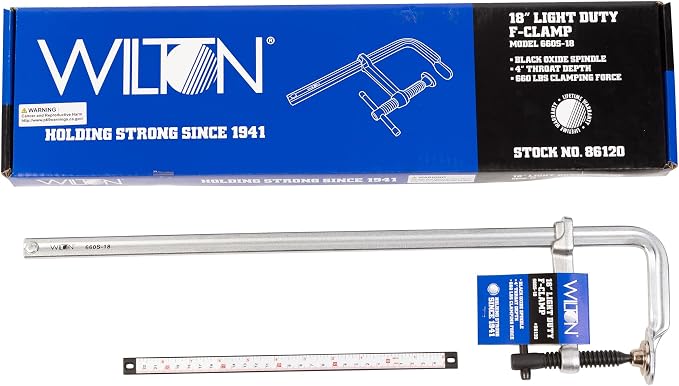 Wilton Light-Duty F-Clamp, 18" Opening, 4" Throat, 660 Lbs. Clamping Force (Model 660S-18) (Pack of 2)