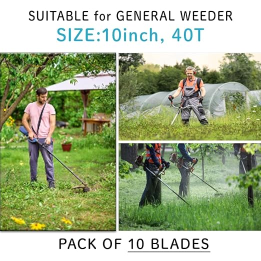 Japard 5 Pack Circular Saw Blades 10" x 40T Carbide Tip Table Saw Steel Cutting Blades for Weed Eater Trimmer, Replacement, Bore 1"