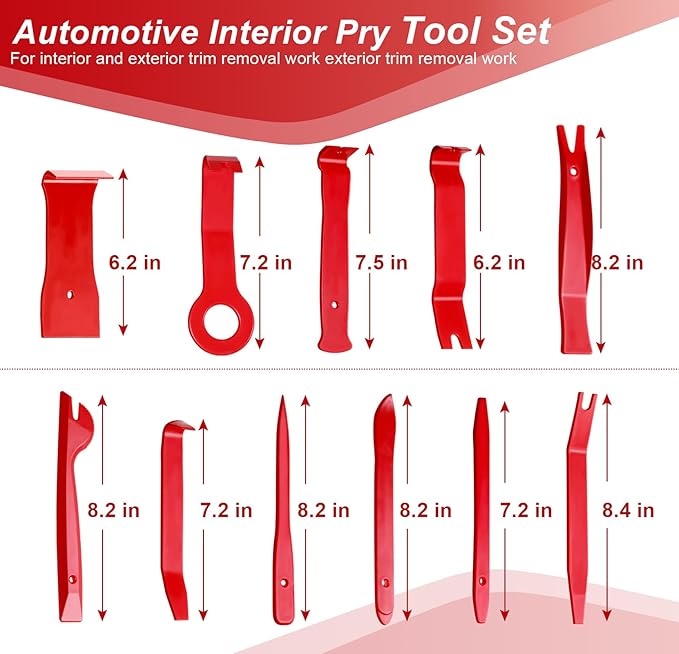 Doaho 19Pcs Car Trim Removal Tool,Auto Clip Pliers Fastener Remover Set,Pry Tool Repair Kit,Fastener Clips Removal Car Tool for Panel,Audio, Dash, Window,Clip and Upholstery with Storage Bag