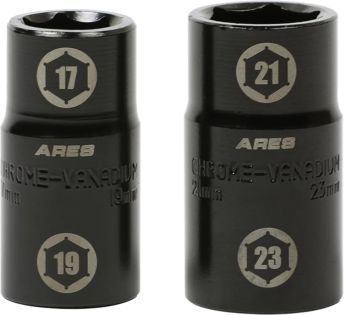 ARES 57001 Telescoping Lug Wrench, Extends 17.5-23.5 Inches | High-torque design; includes 2 double-sided 6-point sockets for broad vehicle coverage.
