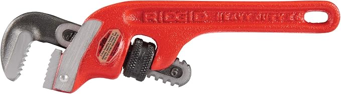 RIDGID 31050 E-6 End Pipe Wrench, 6-inch Plumbing Wrench,Red,Small