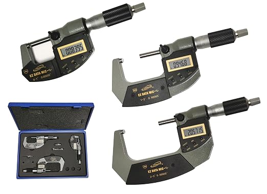iGAGING 0-3"/0-70mm Twin Force Friction and Ratchet Movement Digital Micrometer, IP65 Protective Rate, 3 Pieces Set, 35-065-U33