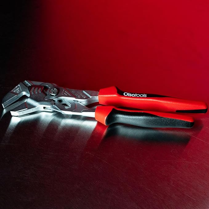 Olsa Tools 10-Inch Pliers Wrench - Wide & Thin Smooth Jaws - Up to 2" Capacity - 1000lb+ Gripping Force - Heavy Duty Steel - Professional Grade - Part: 1423