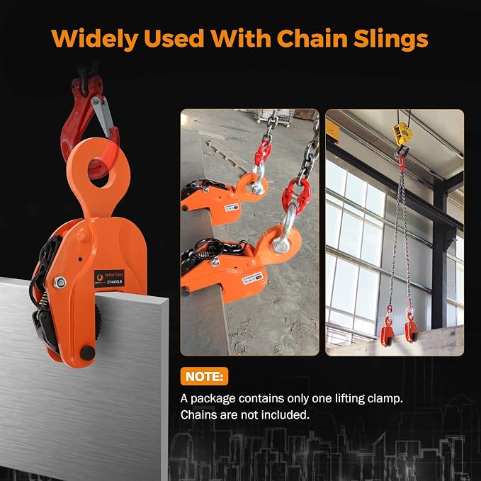 BEAMNOVA 2 Tons Vertical Plate Lifting Clamp, Non-Rotating Ring
