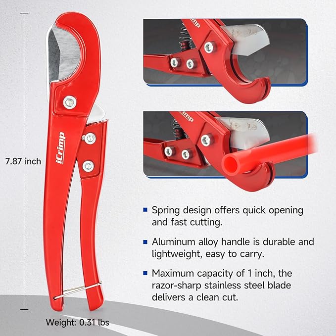 iCrimp 3/8,1/2,3/4,1-inch ProPEX Expanding Tool Kit with Pipe Cutter for ProPex Fitting meets ASTM F1960