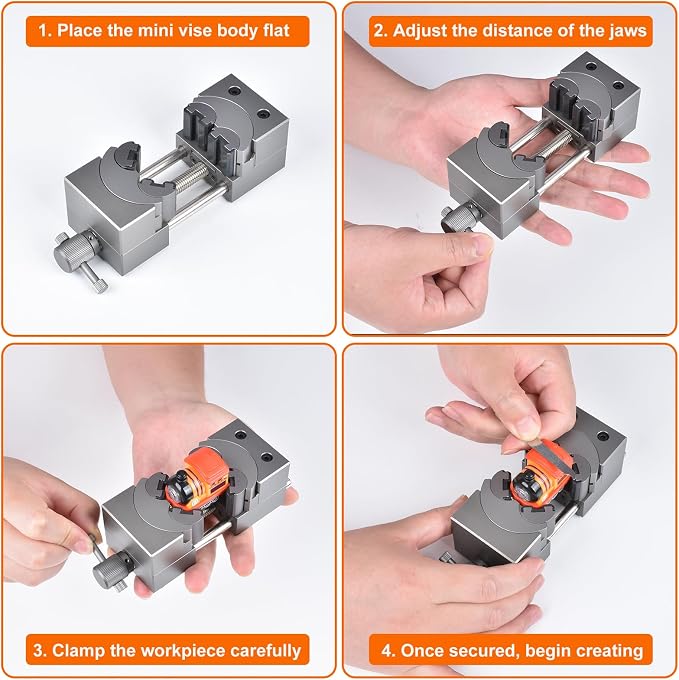 Smart Fractal Vise,Mini Vise Clamp Small Bench Vise,Heavy Duty Self-adjusting Aerospace-grade Aluminum Alloy&Precision CNC Machined,Machinist Portable Vise for Crafts/JewelryMaking/Modeling/DIY/Repair