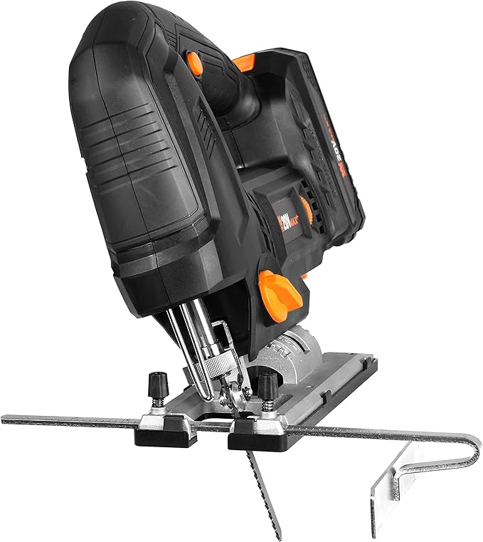 WEN Cordless Jigsaw, Brushless with Auto-Speed, 20V Max 4.0Ah Lithium Ion Battery, and Charger (20670)