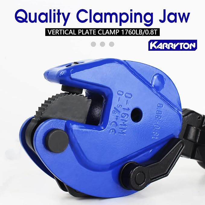 0.8Ton/1760LB Vertical Lifting Plate Clamp, Jaw Opening 0.6IN