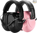 ProCase Noise Reduction Ear Muffs, Sound Proof Ear Protection, NRR 28dB Noise Cancelling Headphones for Adults Kids Autism, Hearing Protection for Mowing -2 Packs, Pink & Black