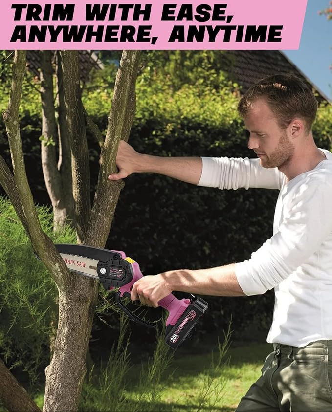 Saker Mini Chainsaw|6 Inch Chainsaws[2026 Upgraded]|Mini Cordless Electric Chain Saw|Small Handheld Portable Chain Saws Battery Powered Chain Saw for Tree Trimmer and Garden,Gifts for Men