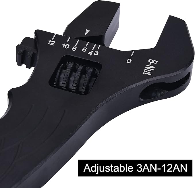 EVIL ENERGY 12AN Flare to 12AN ORB Male Fuel Rail Adapter 2PCS Bundle with Adjustable 3AN-12AN Wrench Aluminum Black