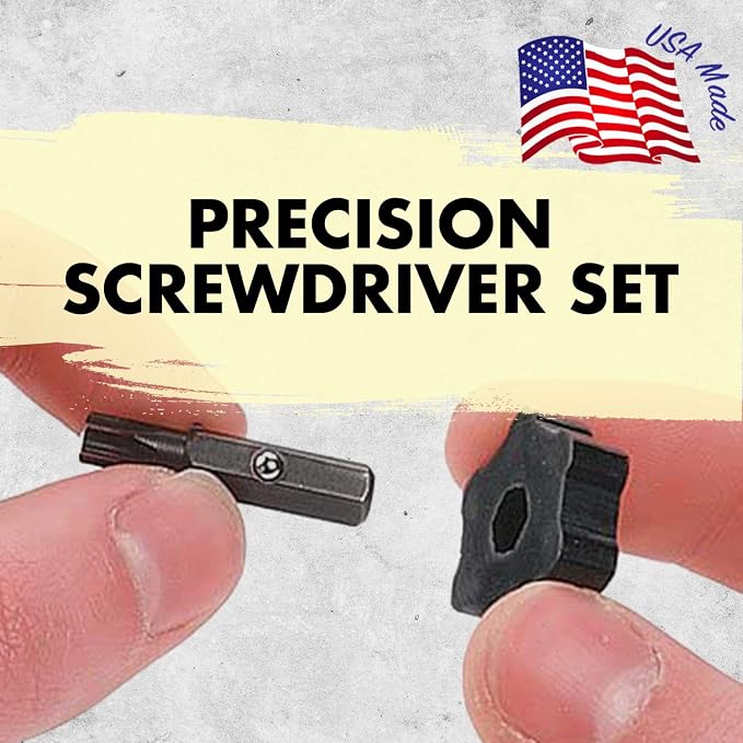 Chapman MFG 9600 Starter Slotted Screwdriver Set - 20 Pieces - Includes 14 Slotted Head Insert Bits, 2 Phillips, Mini Ratchet, Screwdriver Handle, Extension + Open Slots, USA Made (Yellow Case)