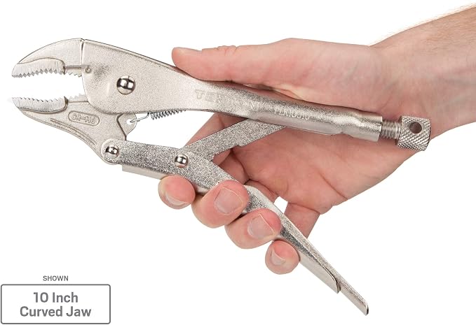 TEKTON Locking Pliers Set, 4-Piece (Straight Jaw, Curved Jaw, Long Nose) | PLK99902