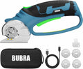 Cordless Electric Scissors 4V Rechargeable Cardboard Cutter with 4 SK5 Blades, 2000mAh Battery, LED Light, Electric Box Cutter 1/3” Cutting Capacity Power Cutter for Fabric Carpet Leather - Blue