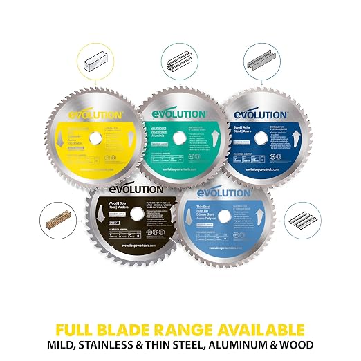 Evolution Power Tools 8BLADESS Stainless Steel Cutting Saw Blade, 8-Inch x 54-Tooth, Yellow