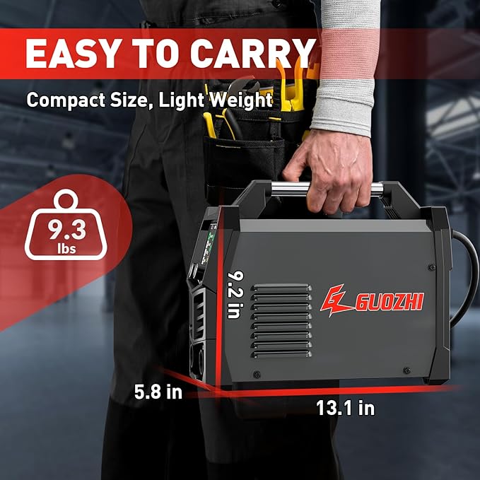 GZ GUOZHI 145A MIG Welder, 3 in 1 Welders FLUX MIG/Lift TIG/ARC Multi-Process Welder, 110V Welding Machine, ‌Flux Core Welder with upgrade Large LCD Screen