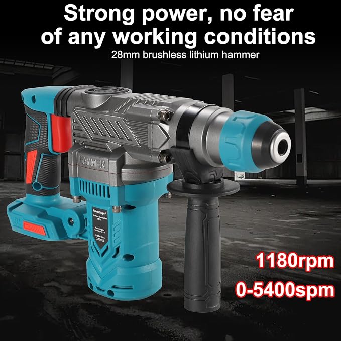Brushless Rotary Hammer Drill for Makita 18V Battery (Tool Only) – 3.2 Joule Impact, 1-1/8" SDS-Plus Chuck, 2 Modes (Drill/Hammer), Cordless Concrete Drill
