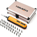 Electric Screwdriver, Cordless Screwdriver Kit, 4V 3-Speed Magnetic Bits Precision Screwdriver Set, Rechargeable Power Screwdriver, with Aluminium Box