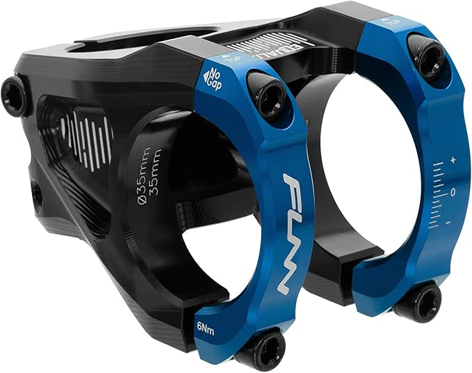 Funn Equalizer Stem, 10mm Drop or Rise, 35mm Clamp, 35mm Length (Blue)