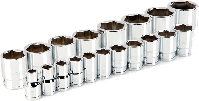 TEKTON 1/2 Inch Drive 6-Point Socket Set, 19-Piece | SHD92009 | (3/8 - 1-1/2 in.), Shallow