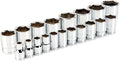 TEKTON 1/2 Inch Drive 6-Point Socket Set, 19-Piece | SHD92009 | (3/8 - 1-1/2 in.), Shallow