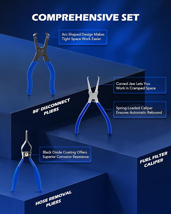 OMT14pc Fuel Line Pliers &Hose Clamp Pliers Set, Fuel Line Disconnect Tool