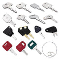 Multi Type Heavy Equipment Master Keys, 16 Contractor Excavator Dozer Skid Steer Loader Forklift Roller Operators Keys Fit Case JCB Kubota KOM Volvo CAT JLG Hyster Hitachi John Deere JD