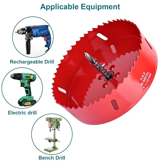 3-1/2Inch / 89mm Hole Saw for Wood, Plastic Board, Ceiling,Drywall, and Metal Sheet - HSS Bi-Metal Hole Cutter with Pilot Drill Bit