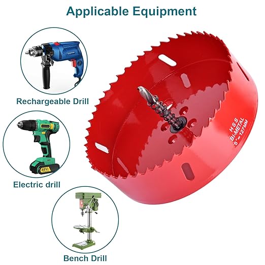 1-3/4 Inch / 44mm Hole Saw for Wood, Plastic Board, Ceiling,Drywall, and Metal Sheet - HSS Bi-Metal Hole Cutter with Pilot Drill Bit