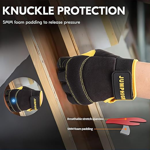 Utility Work Gloves Women, UltraLight Safety Work Gloves, MultiFunctional Mechanic Construction DIY Working Gloves, Touchscreen, Flex Grip, Machine Washable (S)
