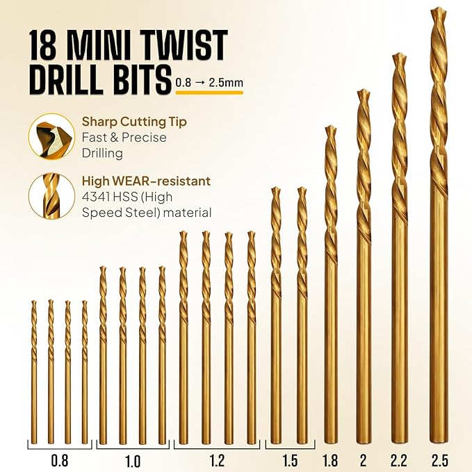 Pin Vise Hand Drill Manual, Micro Drill Bits Set with Pin Vise | Small Hand Drill - PCB Mini Bits for Resin Beads Polymer Clay | DYI Jewelry Making set
