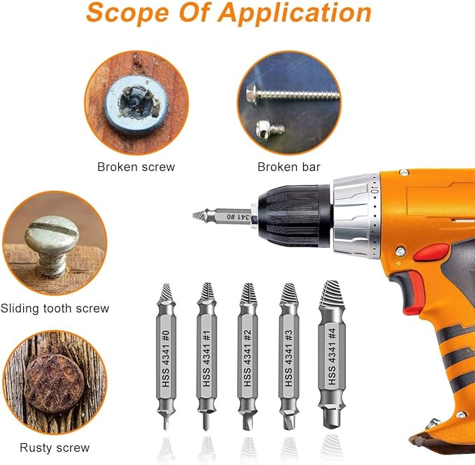 Gifts for Men,THOSAF Damaged Screw Extractor Set,Fathers Day Gifts for Dad from Daughter Son,Mens Gifts for Dad,Husband,Stripped Screws Bolt Drill Bit Tools for Easy Removal of Rusty Broken Screw