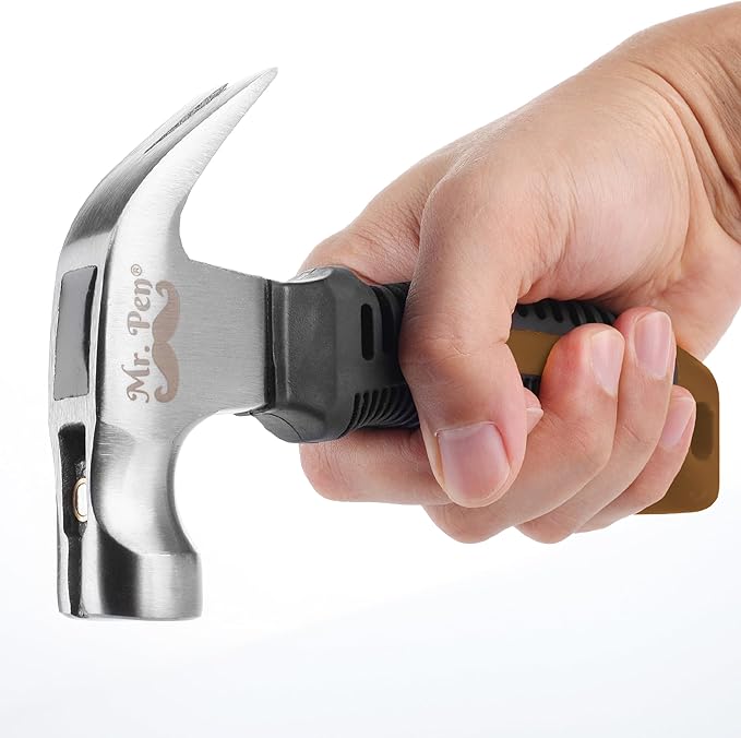 Mr. Pen- Claw Hammer, 8oz, Brown, Magnetic, Small Claw Nail Hammer for Women for Camping, Wood Working, House Repairs, Claw, Stubby, Tack