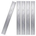PEC Tools Made in USA Machinist Rule, 6" Rigid Steel Rule (5 Pack), Satin Chrome Finish, Markings 1/32", 1/64", 1/10", 1/50",