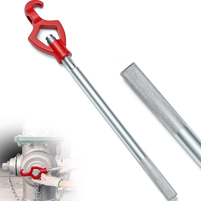 Tandefio 1 Pcs Fire Hydrant Wrench, 1-1/2" to 3", Red | Adjustable Hydrant Key for Utility Crews, Multifunctional Hydrant Wrench for Tightening Fire Nuts Tightening Water Pipes