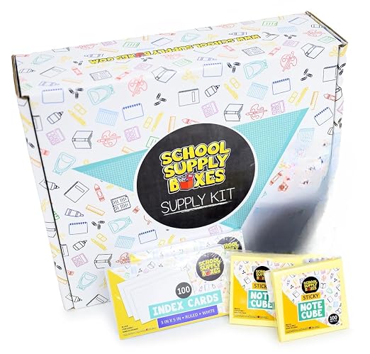 School Supply Boxes | STEM Class Bundle (1 Box) | Back to School Essentials Kit for Students & Teachers | Includes a Calculator, Graph Ruled Filler Paper, a Protractor, & More
