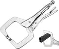 MAXPOWER 11-inch Locking C Clamp, Heavy Duty C-Clamp Locking Pliers with Regular Tips for Welding