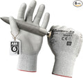 Schwer 6 Pairs Safety Work Gloves with Certified Level 6 Abrasion Resistance, ANSI A2 Cut Resistant Working Gloves with Grip for General Use, Construction, Gardening, Mechanic, 3D-Comfort, LT5636, M