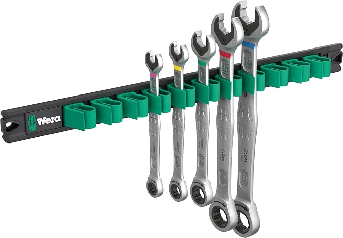 Wera - 05020015001-9631 Magnetic rail 6000 Joker 2 Ratcheting combination wrenches set, 5 pieces