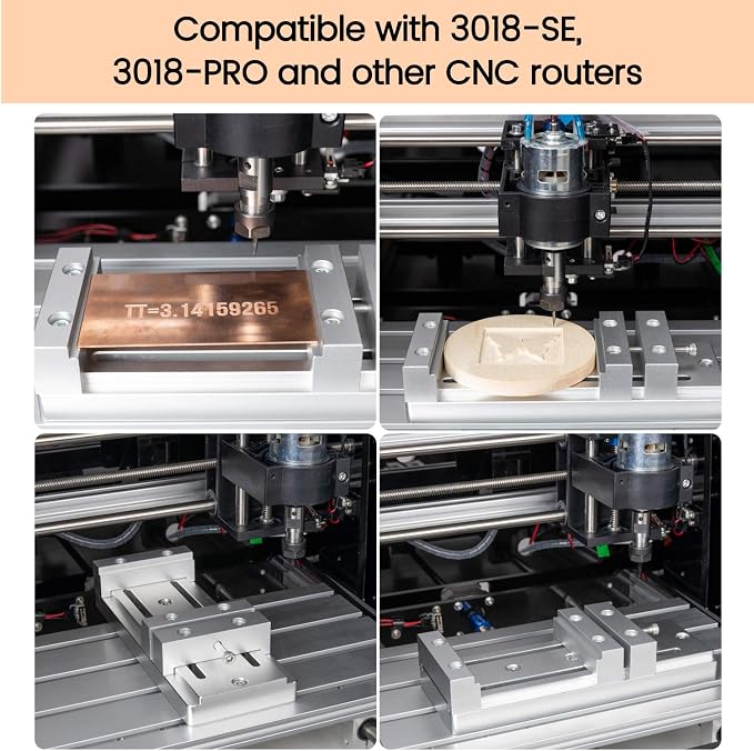 FoxAlien Mini Low Profile Bench Vise Workholding Clamp Work Table for FoxAlien 3018, Masuter 3, Masuter Pro, 3S, XE-PRO, WM-3020 Vasto CNC Router Machine