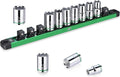 SK 1/2" Drive Socket Set, Metric Sockets, 11-Piece 10-20mm | SuperKrome Finish, Premium CR-V Steel, with Aluminum Socket Organizer